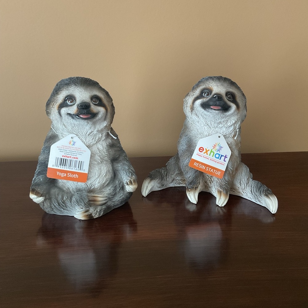 🆕 Meditating Sloth Garden Figurine Set